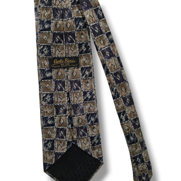 Carlo Ricci Men’s Silk Tie Made in Italy - Picture 2 of 4